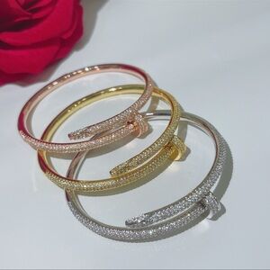 Iced-Out Studded Bangle Bracelet